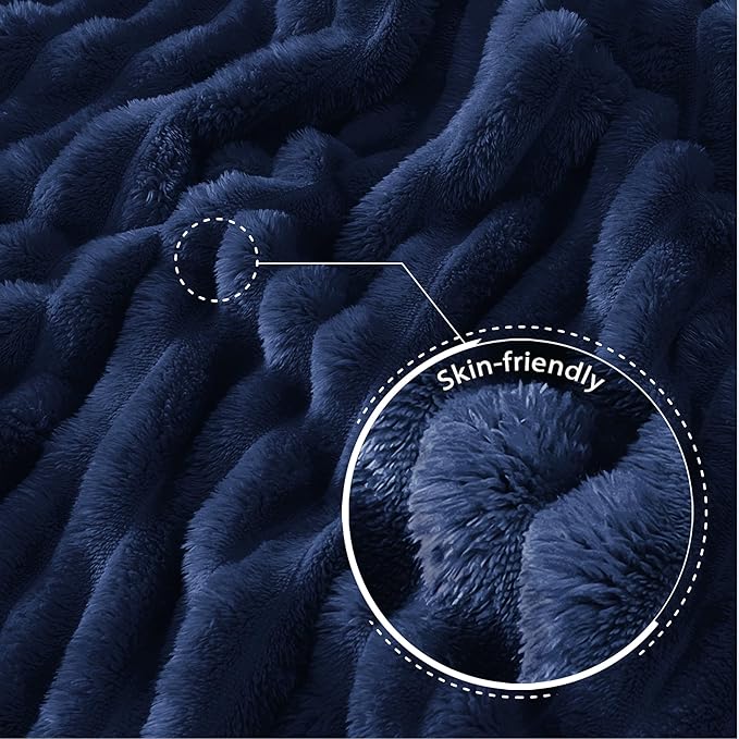 Exclusivo Mezcla Twin Size Flannel Fleece Blanket, Super Soft Striped Jacquard - Image 5