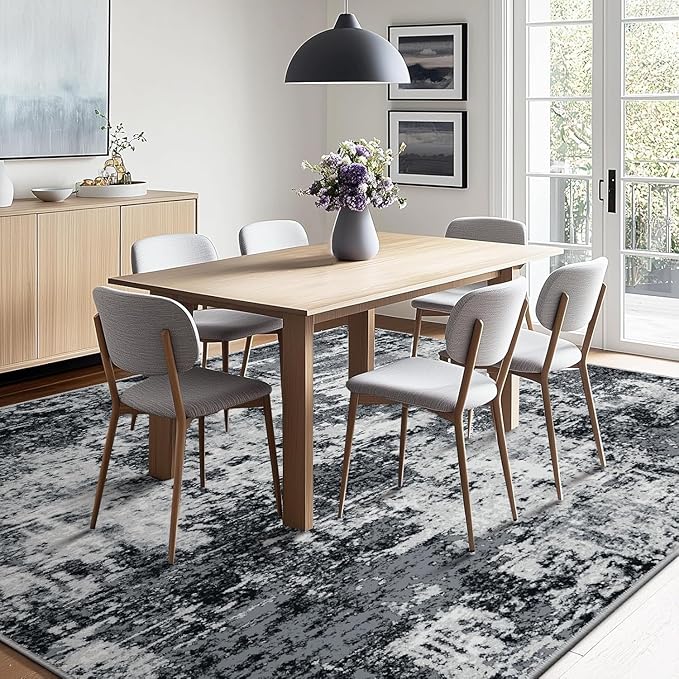 Washable Area Rugs 10'x12' Non-Slip Modern Abstract Soft - Image 7