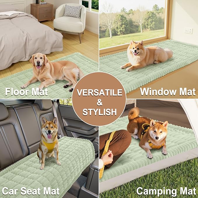 Smiry Couch Cover for Dogs Washable, Non Slip Fuzzy Pet Couch Covers for 3 Cushion Sofa Pet Friendly, Thick Soft Sofa Slipcovers Cushion Protector (Green, 27.6" x 59")