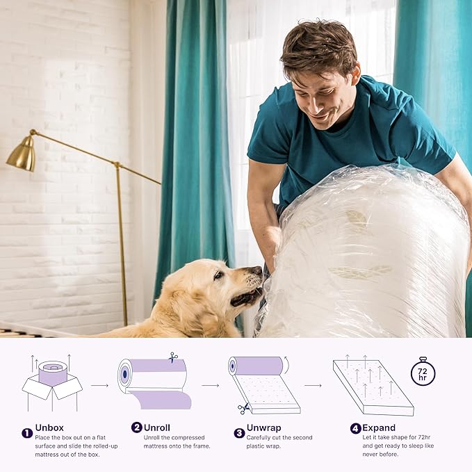NapQueen Queen Size, 10 Inch Anula Green Tea Infused Memory Foam Mattress, Bed in a Box, CertiPUR-US Certified Mattress