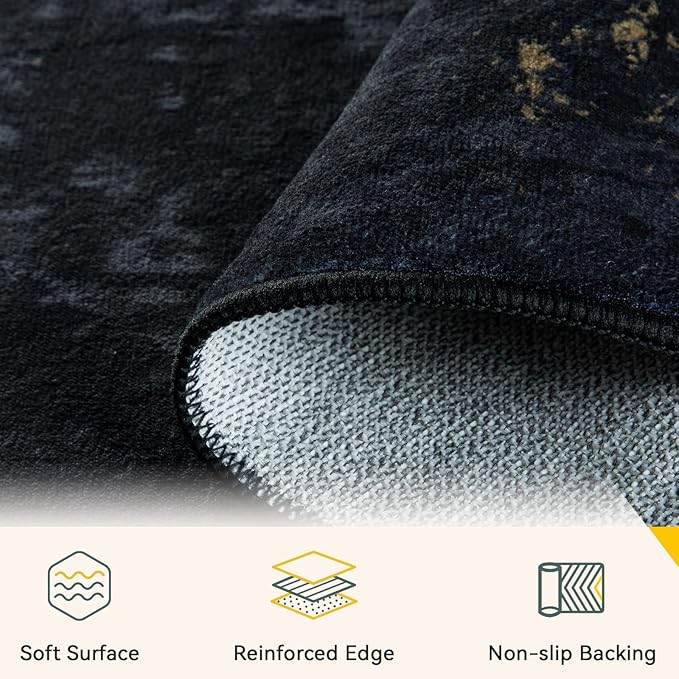 Washable Area Rugs 4'x6' Non-Slip Modern Abstract Soft - Image 4