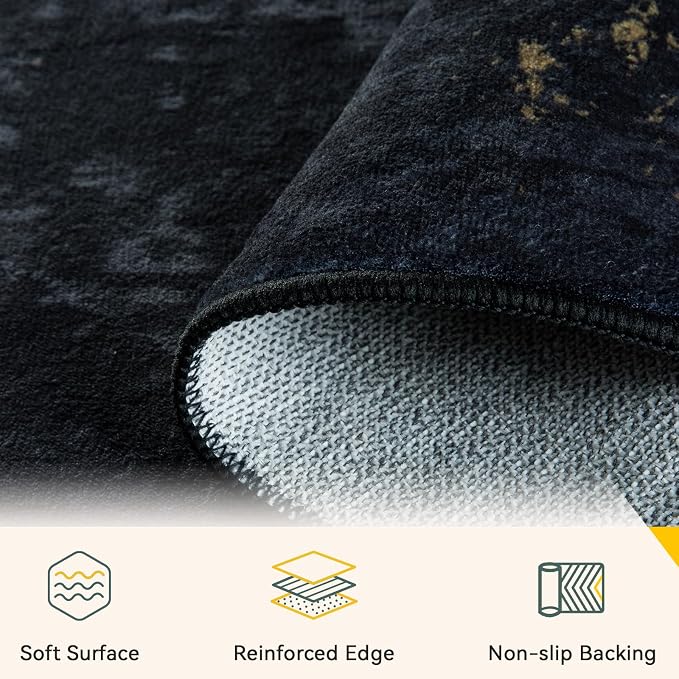 Washable Area Rugs 6'x9' Non-Slip Modern Abstract Soft - Image 4