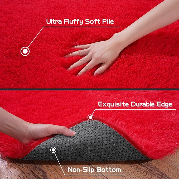 Pionblank 8x10 Rug for Living Room, Fuzzy Plush Large Area Rug, Fluffy Modern - Image 6