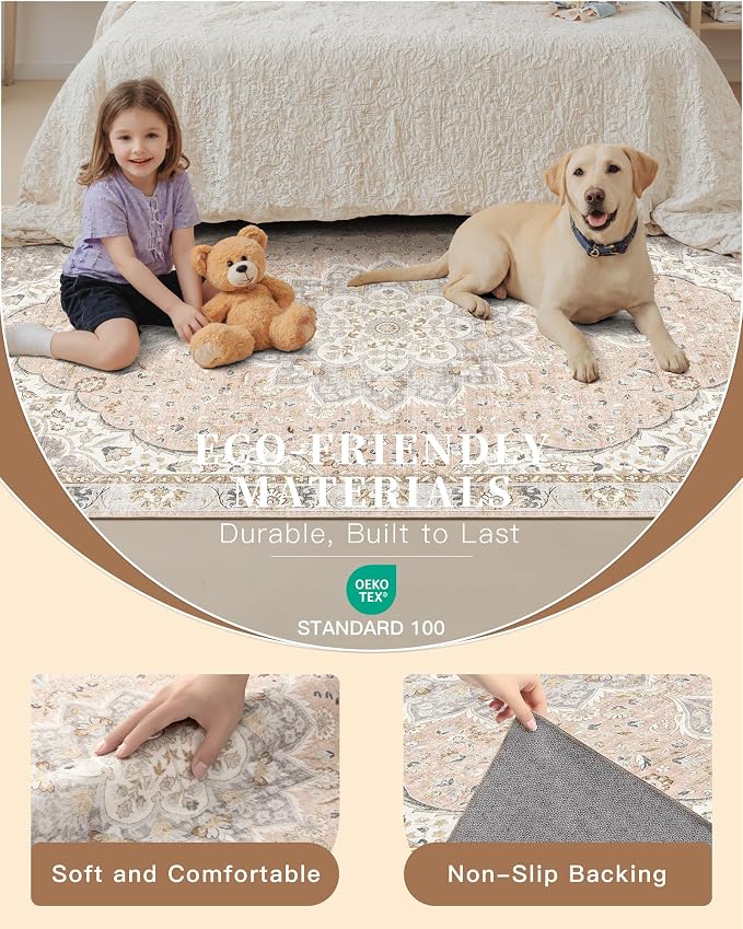 Madane Runner Rug 2x8, Washable Hallway Runner Rugs, Non-Slip Low-Pile Soft - Image 6
