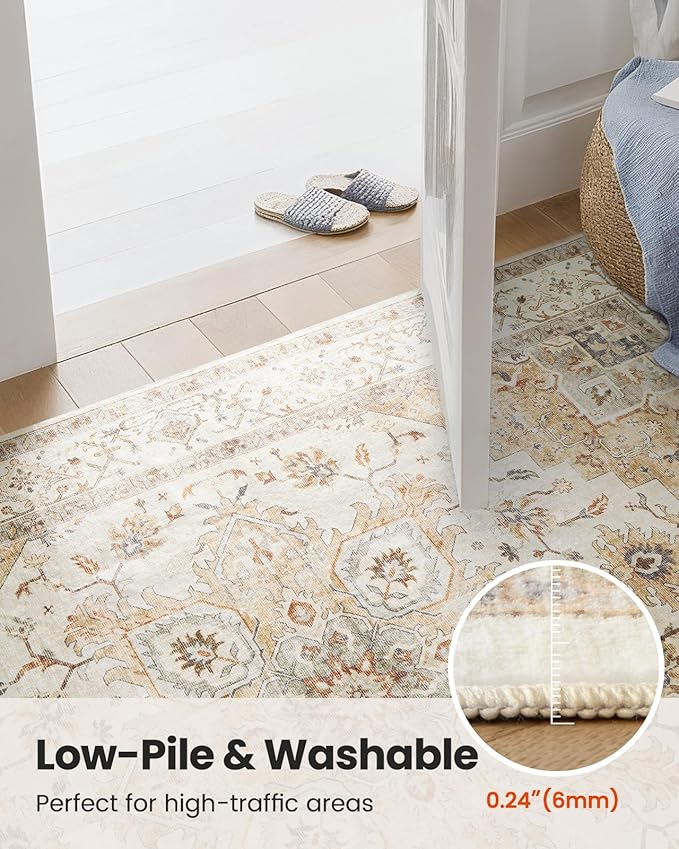 AMADA HOMEFURNISHING 9x12 Area Rugs, Low-Profile Large Washable Area Rug - Image 6