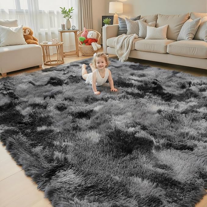 Rugs for Living Room 6x9, Alfombras para Salas Shag Large Plush Soft Area Rug by Junhejiamei