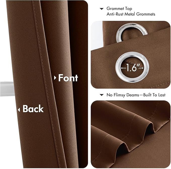 MIULEE Blackout Curtains for Bedroom Living Room 63 Inches Long 2 Panels - Image 4