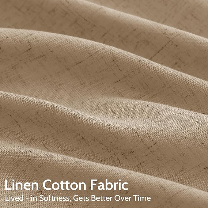 Sand Beige Linen Curtains for Living Room 98 Inches Long Simple Modern Light - Image 4