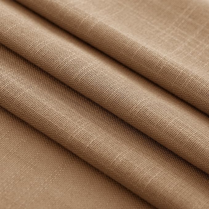Brown Curtains for Living Room Back Tab Modern Farmhouse Semi Sheer Curtains 90 - Image 5