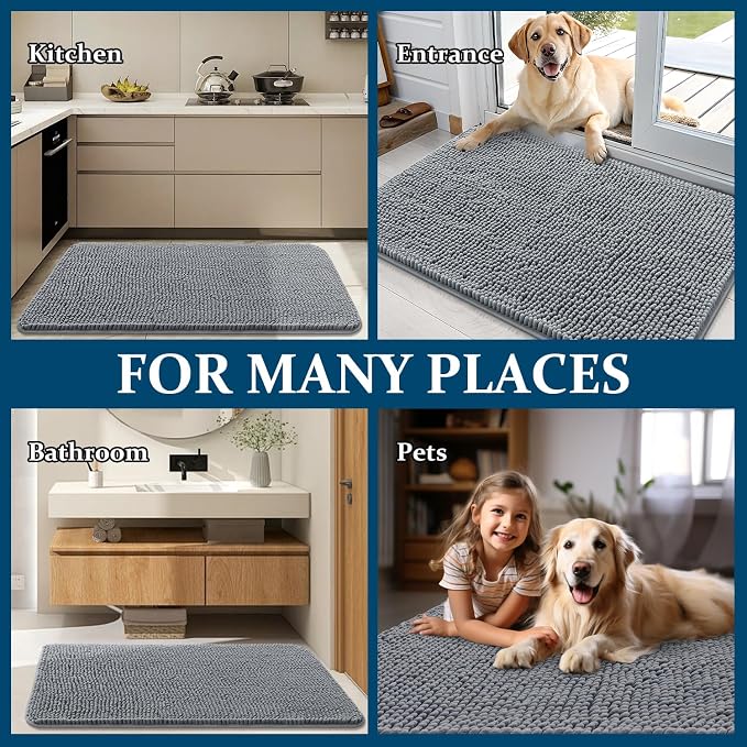 OLANLY Dog Door Mat for Muddy Paws 36x24, Absorbs Moisture and Dirt, Absorbent - Image 8