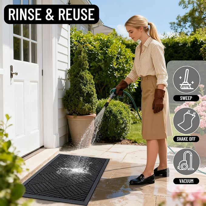 OLANLY Front Door Mat Outside Entrance 71x23, Heavy Duty Sturdy Natural Rubber - Image 7