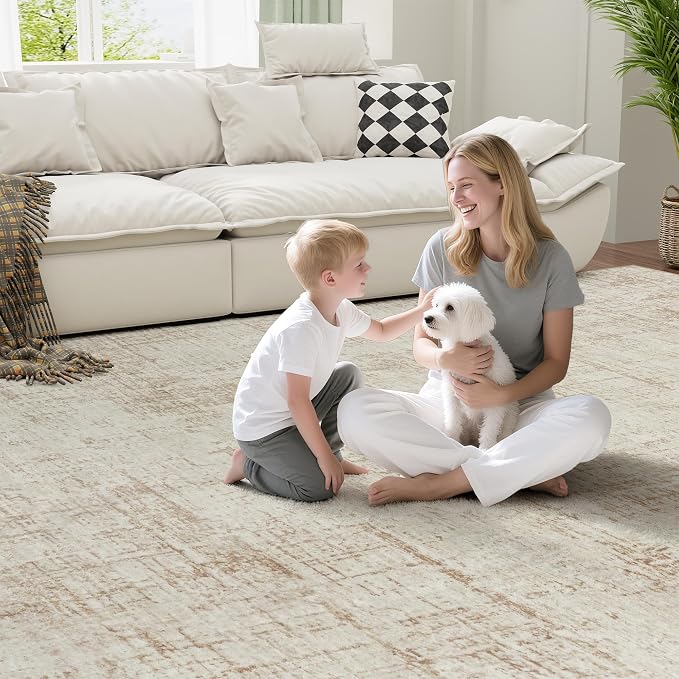 10x14 Area Rugs for Living Room Washable Rug: Anti-Skid Abstract Modern Living - Image 6