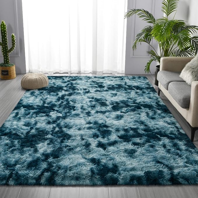 Deerhoo Large Shag Area Rugs 5 x 8, Tie-Dyed Plush Fuzzy Rugs - Image 3