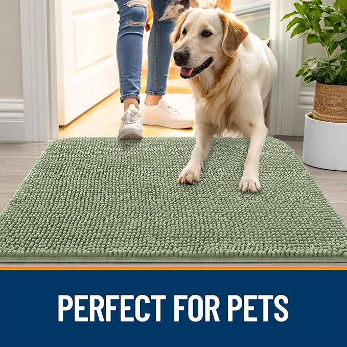 OLANLY Dog Door Mat for Muddy Paws 70x35, Absorbs Moisture and Dirt, Absorbent - Image 6
