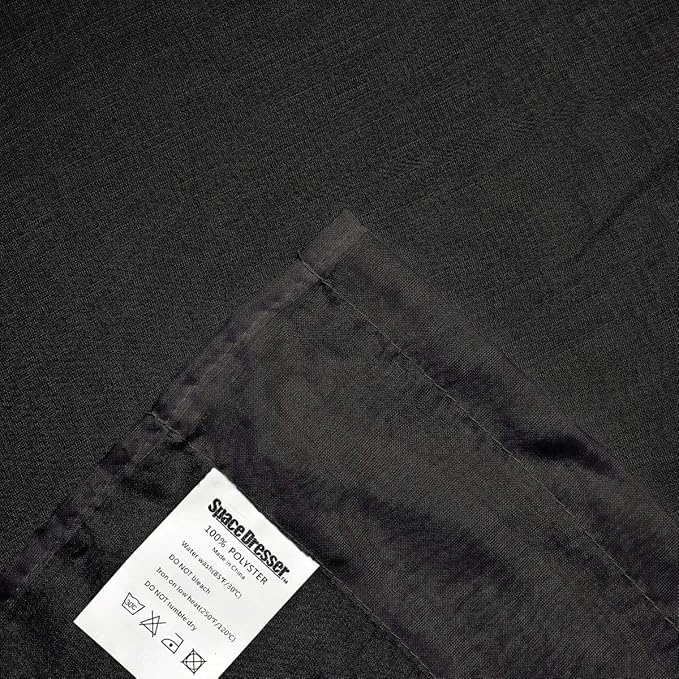 SpaceDresser Black Sheer Curtains 4 Panels Rod Pocket Semi-Sheer Curtain 108 - Image 5