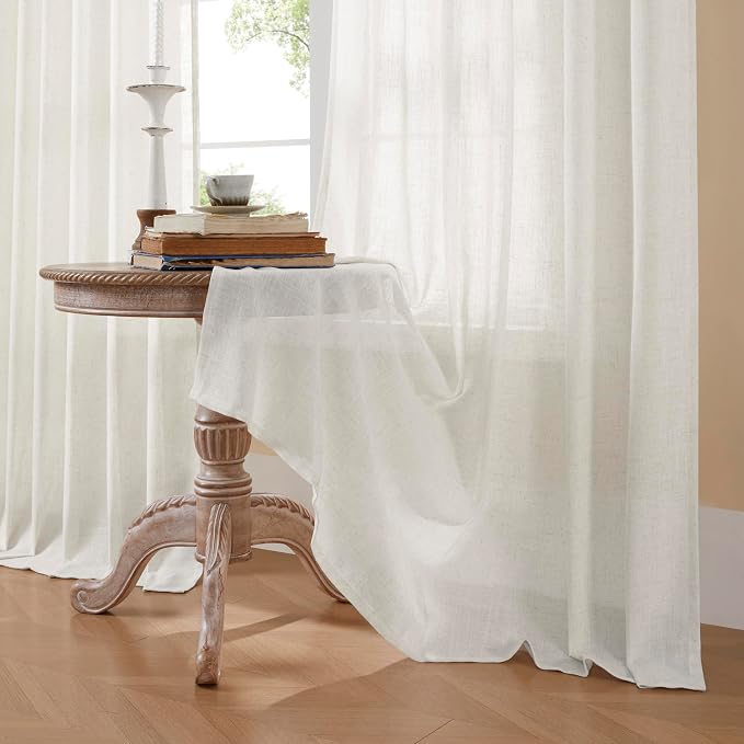 Joydeco Linen Curtains 84 Inch Length 2 Panels Set - Image 5