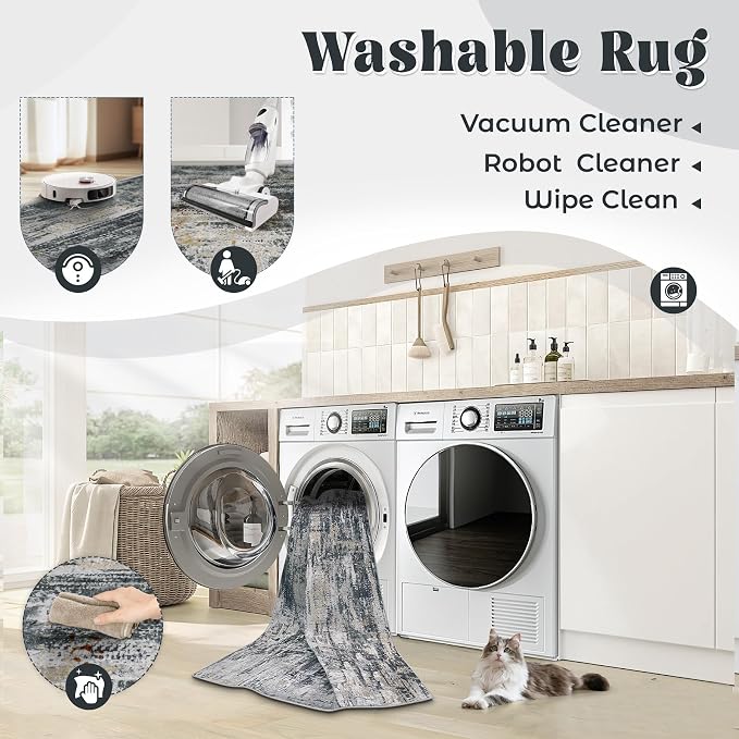 XLUEZ 6x9 Area Rugs for Living Room, Washable Modern Abstract Large Area Rug - Image 2