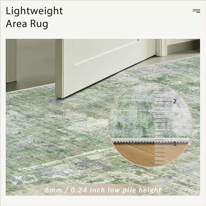 Abstract Rug 8x10 Large Living Room Rugs Neutral Modern Washable Area Rugs - Image 7
