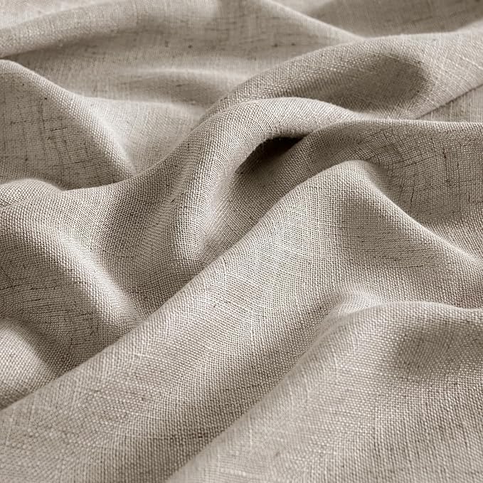 MIULEE Burlywood Birch Linen Curtains 90 Inch Long 2 Panels - Image 4