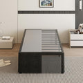 18 Inch Twin Bed Frames with Black Bed Cover, Metal Twin Size Bed Frame No Box Spring Needed, Heavy Duty Mattress Foundation, Easy Assembly, Noise Free