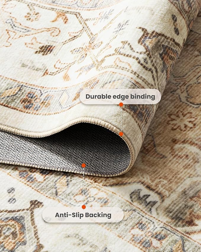 AMADA HOMEFURNISHING 10x14 Washable Area Rug, Low-Profile Large Area Rug - Image 5