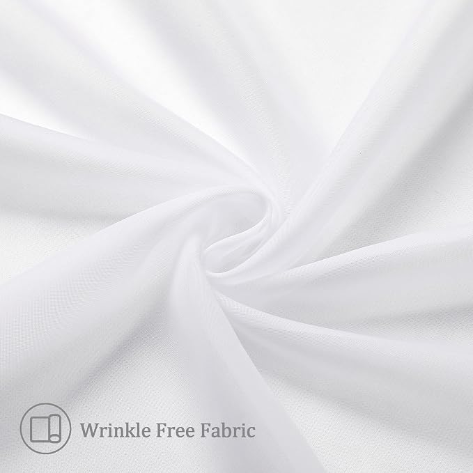 Aiyufeng White Sheer Curtains 54 inch Length Living Room Short Voile Drapes - Image 7