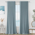 Guken Blue 100% Blackout Linen Curtains 84 Inch Length 2 Panels Set by Guken