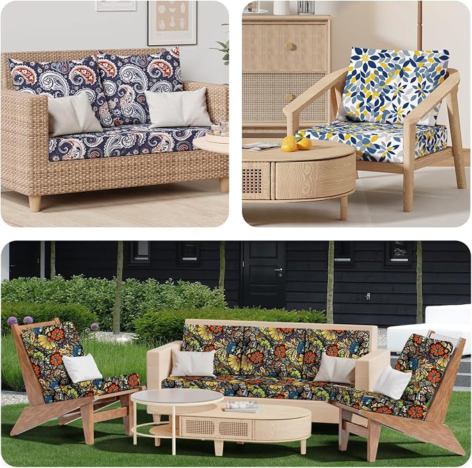 8Pcs Stretch Patio Cushion Covers, Outdoor Couch & Sofa Replacement Slipcovers - Image 8