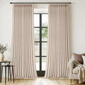 MIULEE Pinch Pleated Thick Linen Curtains 108 Inches Length 2 Panels by MIULEE