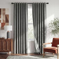 RYB HOME 100% Blackout Curtains Linen Textured 102 Inch Long, Insulating Energy by RYBHOME