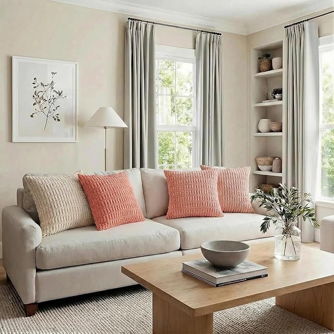 Fancy Homi 4 Packs Blush Pink Decorative Throw Pillow Covers 18x18 Inch - Image 6