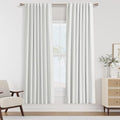Guken White 100% Blackout Linen Curtains 52 Inch Wide by 70 Inch by Guken