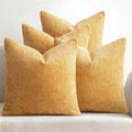 MIULEE Pack of 4 Couch Throw Pillow Covers 18x18 Inch Gold Soft Decorative by MIULEE