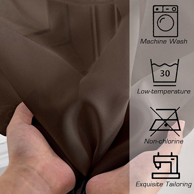 OWENIE Sheer Curtains 72 Inches Long 2 Panels Set, Light Filtering Sheer - Image 6