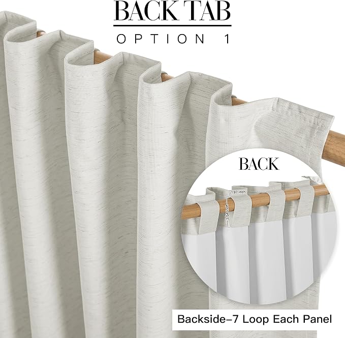 RYB HOME Ivory White 100% Blackout Curtains - Image 5