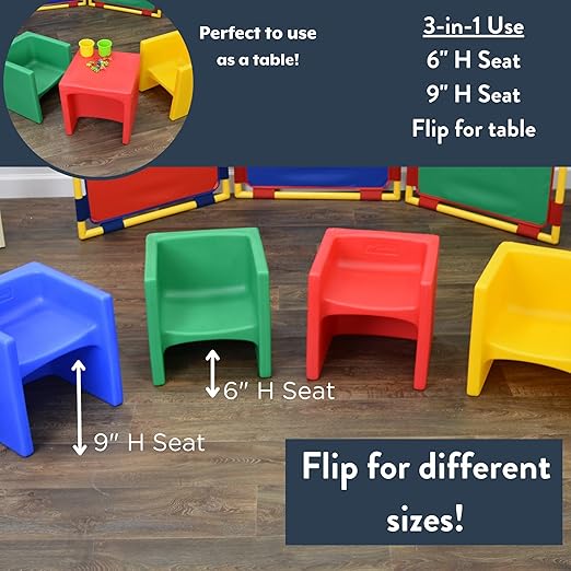 Children's Factory Cube Chair, Yellow, CF910-010, Flexible Seating Classroom Furniture for Kids Playroom, Daycare or Preschool, Toddler Reading Chair