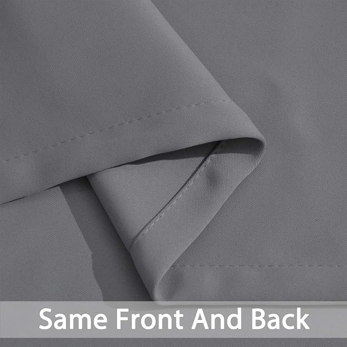 Yakamok Blackout Curtains 96 Inches Thermal Insulated Grey Room Darkening - Image 6