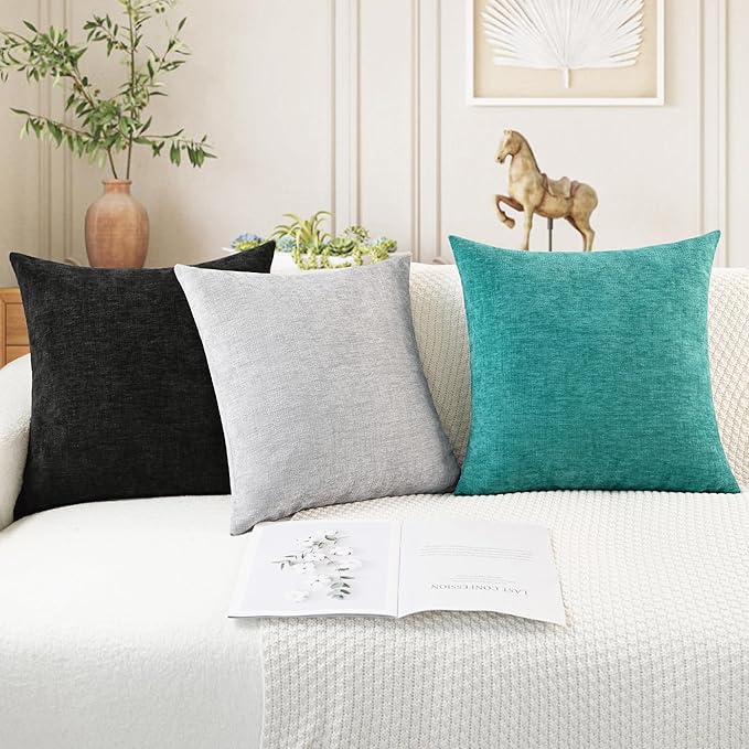 CaliTime Throw Pillow Covers Decorative 16 X 26 Inches Pack of 2 Cozy Chenille - Image 5