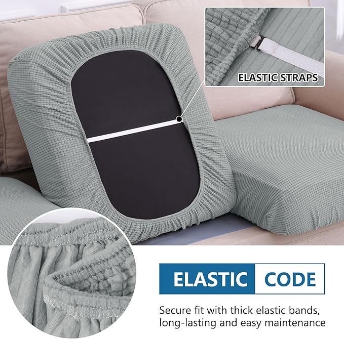 hyha Waterproof Sectional Couch Covers, Non Slip Sofa Couch Cushion Covers L - Image 4