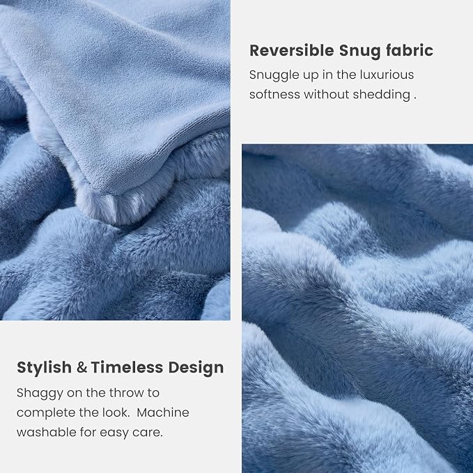 Cozy Bliss Faux Fur Bubble Throw - Image 5