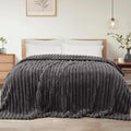 Exclusivo Mezcla Twin Size Flannel Fleece Blanket, Super Soft Striped Jacquard by ExclusivoMezcla