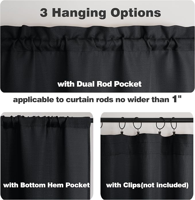 Chyhomenyc Black Short Curtain Valance - Image 4