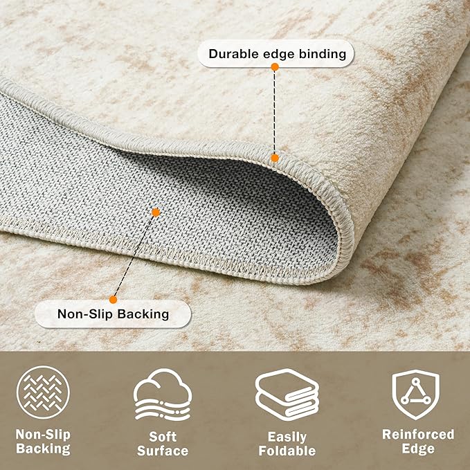 10x12 Area Rugs for Living Room Washable Rug: Anti-Skid Abstract Modern Living - Image 4