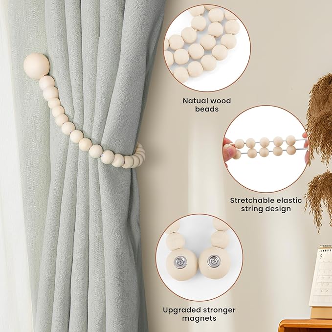 KLOGTSIND Magnetic Curtain Tiebacks, Curtain Tie Backs - Image 5