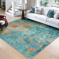 Washable Area Rugs Square 8ft Non-Slip Modern Abstract Soft by RELEANY