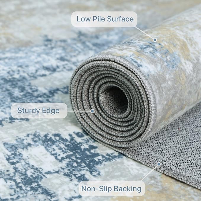 Area Rugs 6x9 for Living Room Bedroom, Modern Abstract Machine Washable Soft - Image 8