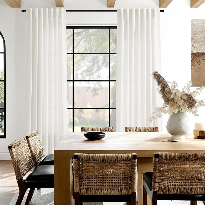 Neutral Linen Curtains 45 Inch Length - Image 7