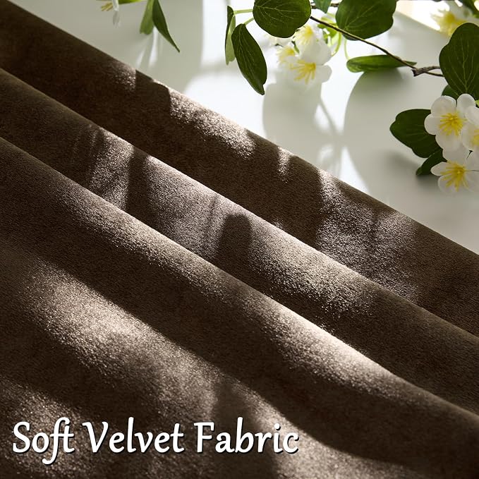 GIGIZAZA Brown Velvet Pillow Covers 18x18, Square Solid Throw Pillow Covers - Image 3