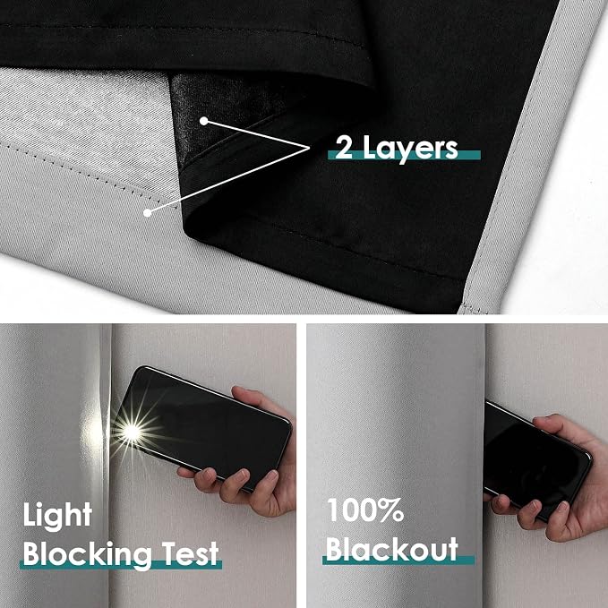 ChrisDowa 100% Blackout Curtains 63 inch Long - Image 4