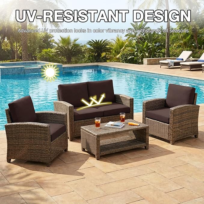 hyha 8Pcs Patio Cushion Covers, Stretch Outdoor Couch Cushion Covers Replacement - Image 6